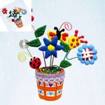 이햐 클레이 꽃화분 메모꽂이 만들기 엄마표놀이 어린이클레이 점토화분만들기 집콕놀이키트 : 2HA상점