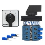 KEYMOO 20A 회전식 전환 양방향 3NO 3NC 660V 3 포 3상 12 터미널 ON OFF 범용 셀렉터 20/D303 : 카야마