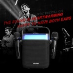 무선 마이크 2개가 노래방 충전식 FM 4800mAh 노래방, 휴대용 지원 파티용 라디오, PA 카드, in,TF 기기, LED AUX 블루투스 세트 스피커 무선... 