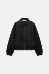 ZARA 자라 펀칭 자수 디테일 셔츠 블라우스 블랙 : 네오직구