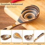 구다마예 파카우드 딥 수프 국자 요리용 10.6인치 큰 나무 국자 나무 주방 도구 세트 1 1 PC Pakkawood Ladle : 에이디JP
