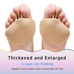 2쌍의 추가 두껍고 큰 중족골 패드, 여성/남성용 모튼 신경종, 관절염 및 세사모이드 , 중족골통용 젤이 포함된 미끄럼 방지 발 소매... 
