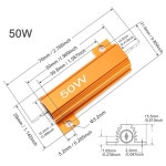 Chanzon 2pcs 와이어 감김 알루미늄 쉘 저항기 6 옴 50W 5 공차 6R Rohs 인증됨 : 하하글로벌777