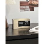 자동달력 플립 탁상용 캘린더 목재 스탠드 인테리어 스텐 유럽식 기계식 페이지 넘김 달력 장식 인테리어 소품 : 도오몰