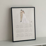 결혼선물 인물토퍼 집들이선물 결혼사진 웨딩 드로잉달력 A3 2025달력 2026년 : 위드니즈