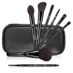 일본 식스플러스 던 시리즈 블랙 메이크업 브러시, 8종 세트 dark black : 그로블리