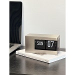 자동달력 플립 탁상용 캘린더 목재 스탠드 인테리어 스텐 유럽식 기계식 페이지 넘김 달력 장식 인테리어 소품 : 도오몰