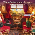 미니어처 하우스 3D 퍼즐 마법 빈티지 마차 모델, 이동식 부품 LED 조명과 음악이 포함된 북누크 북엔드 스탠드 키트 (마법의 여정)... 