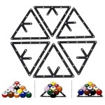RiToEasysports 당구 시트 6Pcs 매직 볼 랙 홀더 블랙 트라이앵글 배치 당구대 풀 큐 액세서리 삼각형 : 드리프트스토어