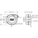 HAZET 호스 릴 9040N-13, 길이 15m, 내경 13mm, 압력 압축 공기 및 물용 20바, 임의의 지점에서 멈춤 기능이 있는 : 데이지44