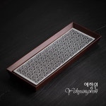 [다도 티트레이] 예향원 고급 합금 트레이 중죽 원목 차판 T-7490 : 예향원