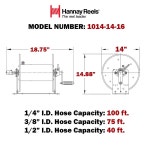 Hannay Reels 1014-14-16 시리즈 1000 수동 핸드 크랭크 되감기 호스 릴, 1/2인치 x 40인치 용량, 3000 PSI, 헤비 게이지 스틸... 