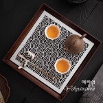 [다도 티트레이] 예향원 고급 합금 트레이 중죽 원목 차판 T-7490 : 예향원