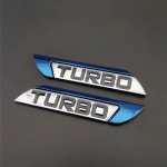 1쌍 터보 새 편지 스티커 자동차 펜더 사이드 엠블럼 바디 후면 테일 게이트 데칼 : 달리는유하