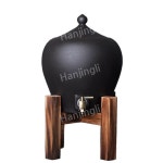 항아리 디스펜서 생수통 9L 사케 내열 옹기 블랙 9L 나무꽂이 : 한경리하니2