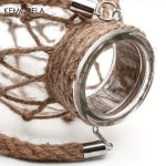 KEMORELA 손으로 짠 대마 로프 유리 꽃병 드라이 플라워 테이블 장식 북유럽 거실 침실 보호 홈 데코 1 개 2 개 : minsolminsol