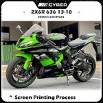 가와사키 ZX6R ZX-6R 636 2013-2018 전체 차량 페어링 쉘 스티커 데칼 교체  OEM 복제 모든 로고 : 제이케이9