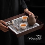 [다도 티트레이] 예향원 고급 합금 트레이 중죽 원목 차판 T-7490 : 예향원