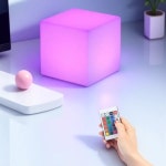 다채로운 LED 야간 조명 큐브 휴대용 야외 파티오 장식 조경 분위기 정사각형 정원용 : 바이셀에이트파이브