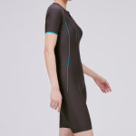 아레나 여성 수영복 헤이즐 4부 반신 슈트 A4SL1LI01 DBR : 스마일스윔