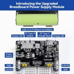 Arduino, Raspberry Pi, Pico W, ESP32, 5V/1.5A, 3.3V/1A, USB 출력과 호환되는 SunFounder BreadVolt 브레드보드 전원 : 테라펄스