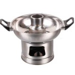 똠양꿍그릇 신선로그릇 어묵탕 전골 샤브샤브 구절판 실버 22CM+친환경 오일 탱크 : 인효월드마켓