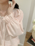 핏핏 라운드넥 레이스 여성 잠옷 홈웨어 실내복 2컬러 : 핏핏FF