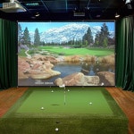 실내외 골프 훈련을 위한 텔레글로우 4.4 x 4.1 피트 시뮬레이터 임팩트 스크린 디스플레이 프로젝터와 적응형 그로밋 홀이 있는 초투명 9.8... 