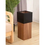 원목휴지통 호텔 우드 쓰레기통 침실 호텔로비 사각 호두톤 소품 31 호두 디자인 라운드 호두 무지블랙 : 밍빙샵
