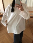 포니드 레옹 절개 티셔츠 2508 오버핏 긴팔 가을티 : 앤드베이지