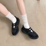 [G3734] 벨크로 스트랩 더블 소가죽 스니커즈 데일리 운동화 : 새로이클라쓰