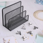 물라이빈 데스크 메일 정리함, 6개의 금속 클립이 있는 2팩 메쉬 작은 파일 홀더, 3슬롯이 사무용 정리함 카운터탑, 청구서 종이 폴더... 