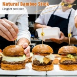 부칼니 465개 애피타이저용 일회용 미니 포크 고급 이쑤시개 서빙 집게 세트, 디저트 칵테일 스테인리스 스틸 통, 골드 도구 샤커테리 파티... 