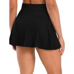 여성용 선발릭스 테니스 스커트 하이웨이스트 골프 스커트와 반바지 2-in-1 배 조절 배구 운동용 Black X-Small : 고산꽃가람마켓