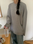 포니드 레옹 절개 티셔츠 2508 오버핏 긴팔 가을티 : 앤드베이지