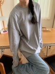 포니드 레옹 절개 티셔츠 2508 오버핏 긴팔 가을티 : 앤드베이지