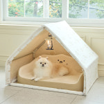 코코리에또펫 강아지 고양이 숨숨집 침대 하우스 세트 친환경 개방형 텐트 애견하우스 : 코코리에또펫