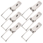 6pcs 스테인레스 스틸 헤비 듀티 래치 후크 스프링 장착 걸쇠 게이트 도어 잠금 드로우 토글 클램프 Duckbill Design Closure : 에어로테크