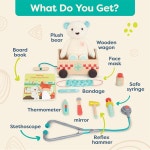 프리미엄 키즈 의사놀이 병원놀이 응급처치 메디컬 놀이 세트 B 해피휴 테디 베어와 도구로 키트를 플레이하는 척하기 교육용 책 역할 2년 이상... 