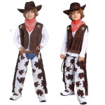 프리미엄 키즈 코스튬 의상 드레스 세트 어린이 변장 파티복 남자아이를 위한 TOGROP 카우보이 5pcs 카우걸 웨스턴 드레스업 파티 코스프레... 