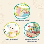 프리미엄 키즈 의사놀이 병원놀이 응급처치 메디컬 놀이 세트 B 해피휴 테디 베어와 도구로 키트를 플레이하는 척하기 교육용 책 역할 2년 이상... 