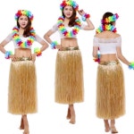 훌라스커트 훌라 댄스 하와이안 타히티 티아레 치마 나뭇잎 : 해피노니