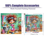 갱스터 재미있는 집안일 다이아몬드 아트, 초보자를 위한 다이몬드 아트 페인팅 키트, 5D 풀 드릴 젬 공예품 벽 장식 14x14인치 G8415-US... 