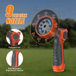 네오텍 리트랙터블 가든 호스 릴 호스 있는 릴 - 90피트 피팅 5/8인치 브래킷 장치, 자동 벽걸이형 180 잠금 모든 황동 - 노즐이 되감기 9패턴... 