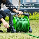 가든 호스 릴 3/8인치 x 릴, x 세차, 50인치(발) 호스 접이식 있는 3/8인치(인치) 노즐이 휴대용 벽/바닥, 호스 물주기(녹색, 워터 50피트, : 해직바