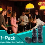 VortecSys 프리미엄 풀 큐 팁 도구, 3-in-1 당구 큐 팁 셰이퍼, 소형 당구장 액세서리 및 팁 수리 키트, 남편과 친구를 위한 선물 Black... 