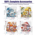 4Pcs 노메 다이아몬드 페인팅 키트, 5D DIY 풀 드릴 아트 가정용 벽 장식용 크리스탈 젬 키트 G7984+G7985+G7986+G7987 : 하이패스... 