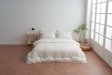 아림침장 60수 아사 순면 차렵이불 바이오워싱 꽃무늬 프릴 사계절 봄 싱글 이불 : 나무요일