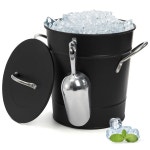 스쿱과 뚜껑이 있는 유온 4L 스 버킷, 캐리 핸들이 이중 벽 단열 와인 버킷 냉각기, 칵테일 파티용 음료 욕조, 캠핑, 바비큐, 실내 및 실외 사용... 