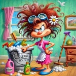 갱스터 재미있는 집안일 다이아몬드 아트, 초보자를 위한 다이몬드 아트 페인팅 키트, 5D 풀 드릴 젬 공예품 벽 장식 14x14인치 G8415-US... 